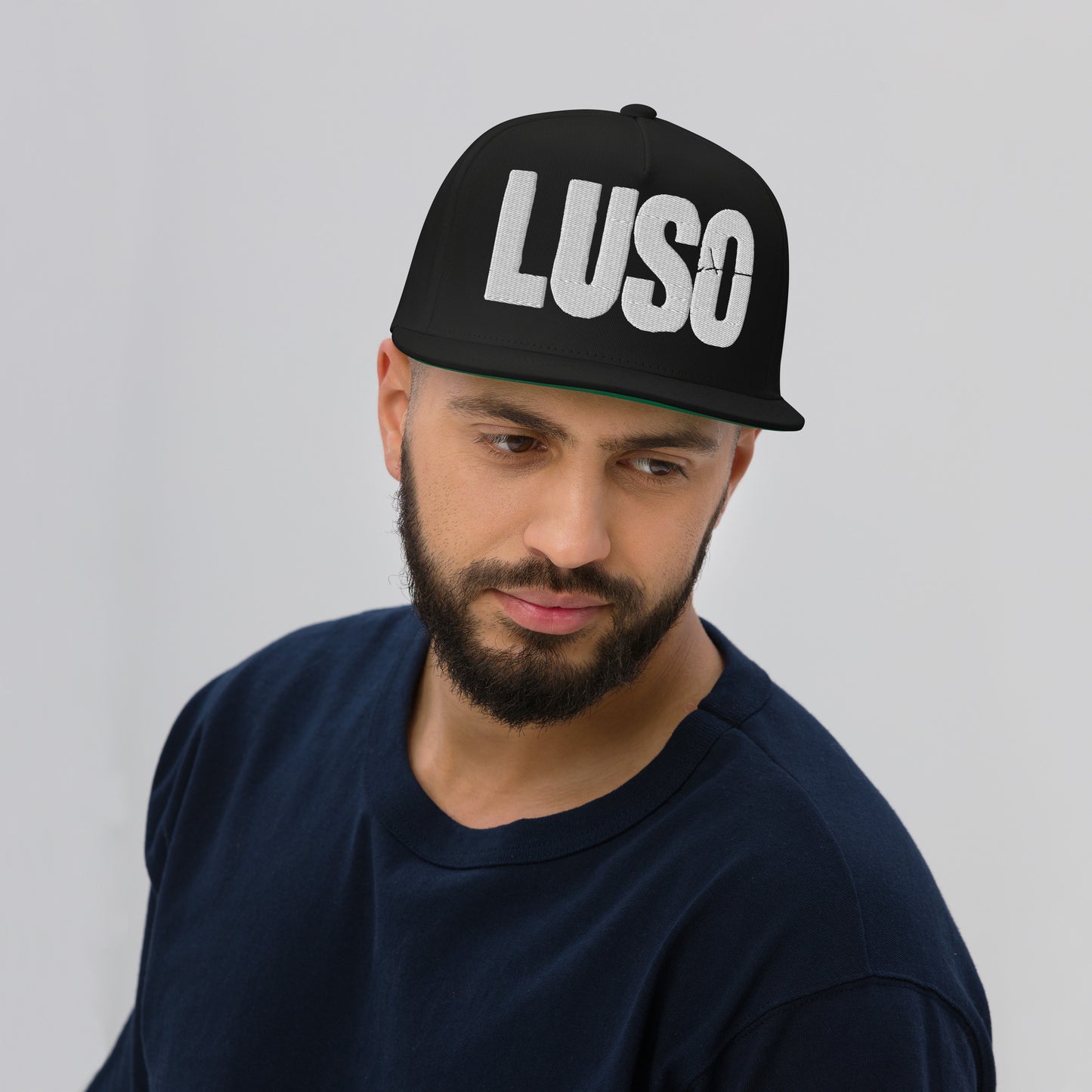 LUSO Puff Embroidered Flat Bill Cap