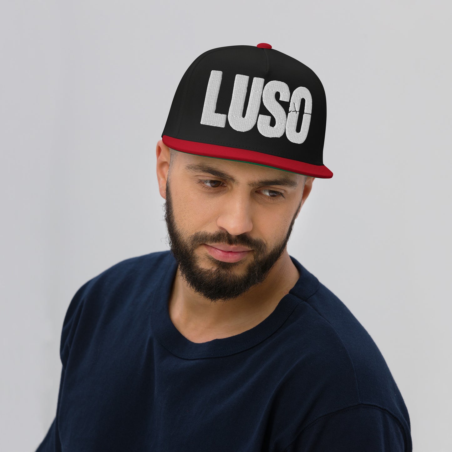LUSO Puff Embroidered Flat Bill Cap
