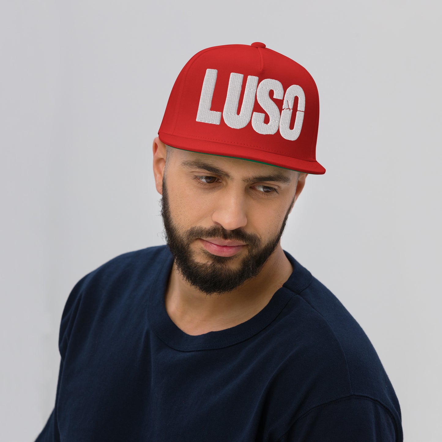 LUSO Puff Embroidered Flat Bill Cap
