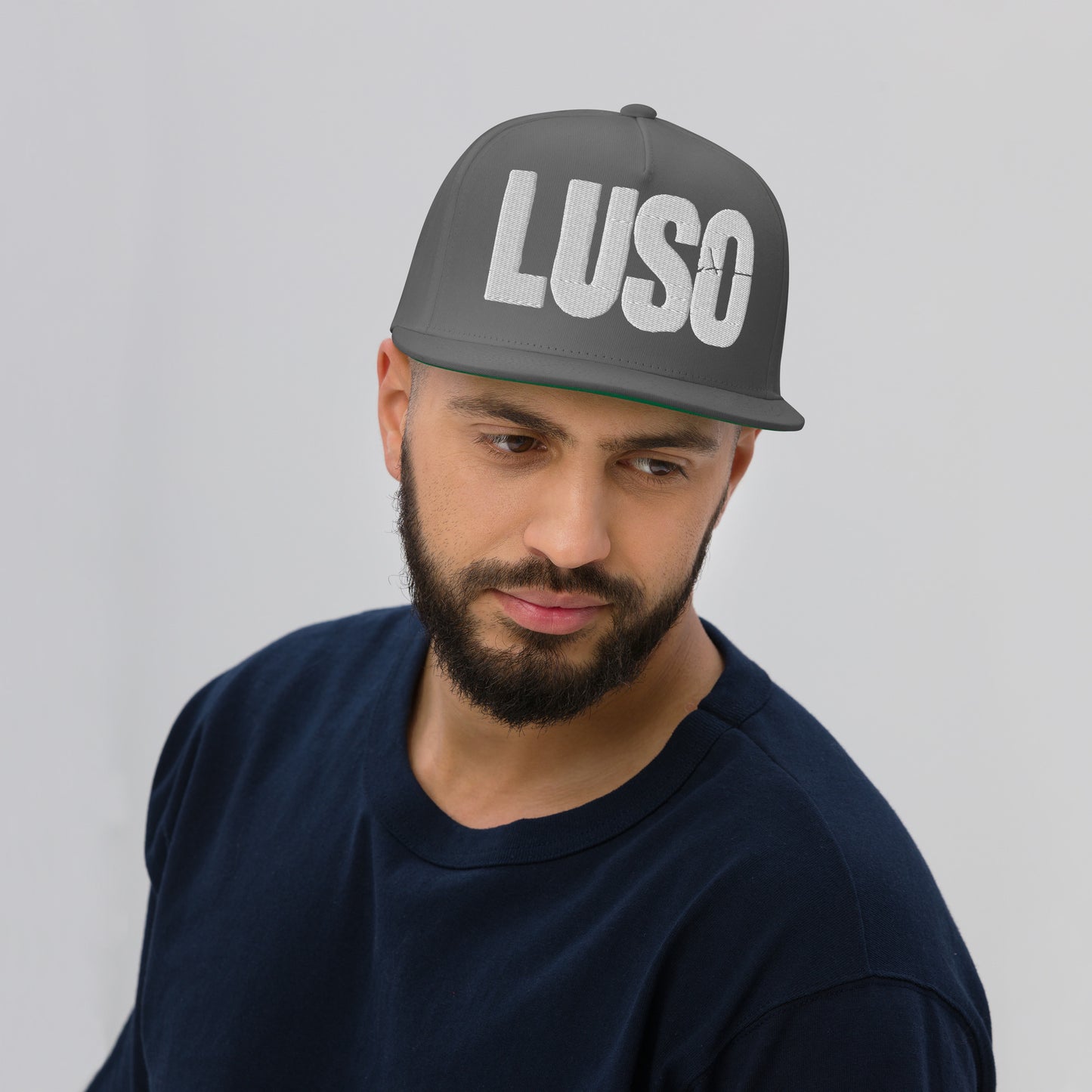 LUSO Puff Embroidered Flat Bill Cap