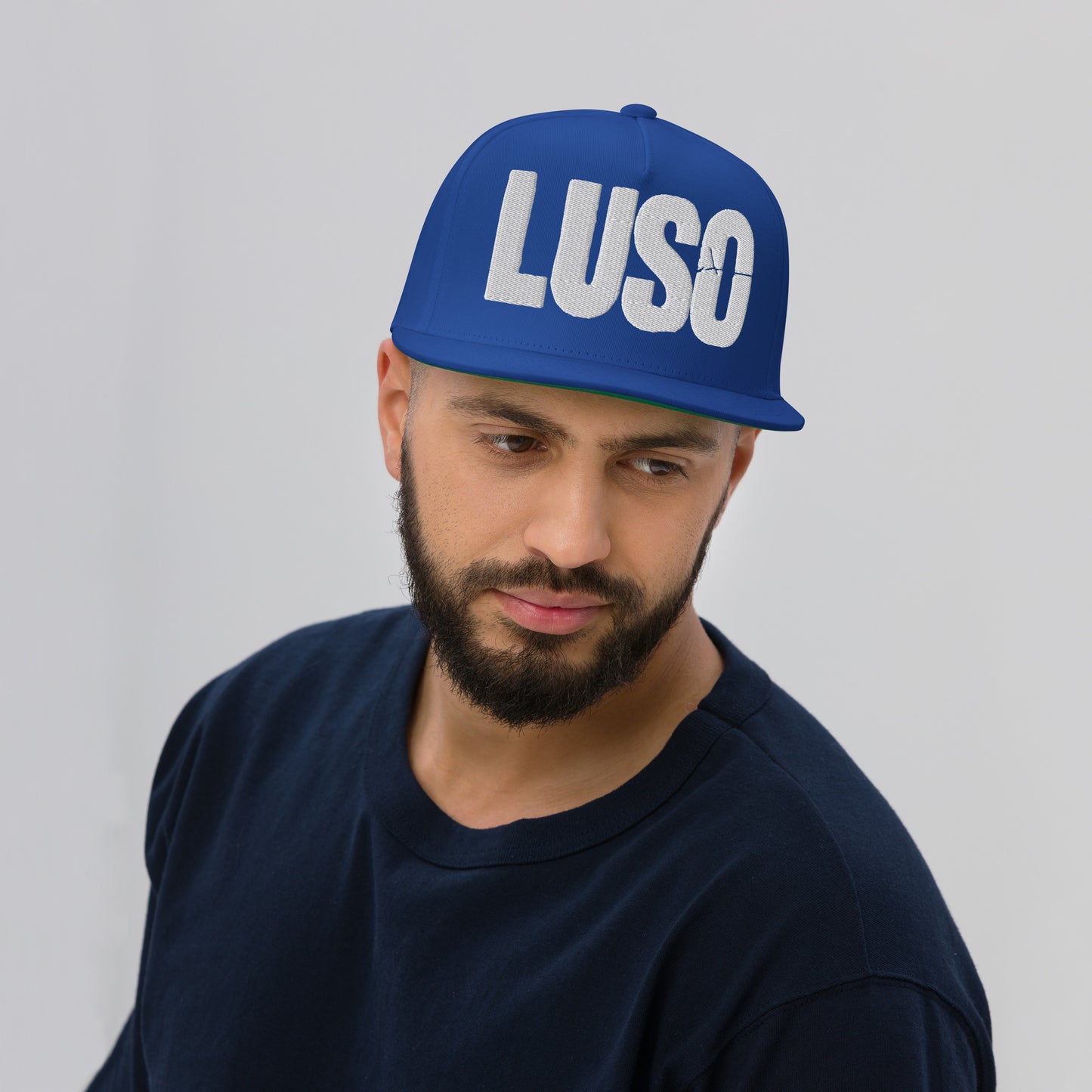 LUSO Puff Embroidered Flat Bill Cap